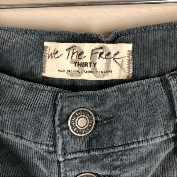 Free People Sun Chaser Cord Skinny Ankle Pants High Ride Button Fly 30 OB1067711 - Picture 5 of 10